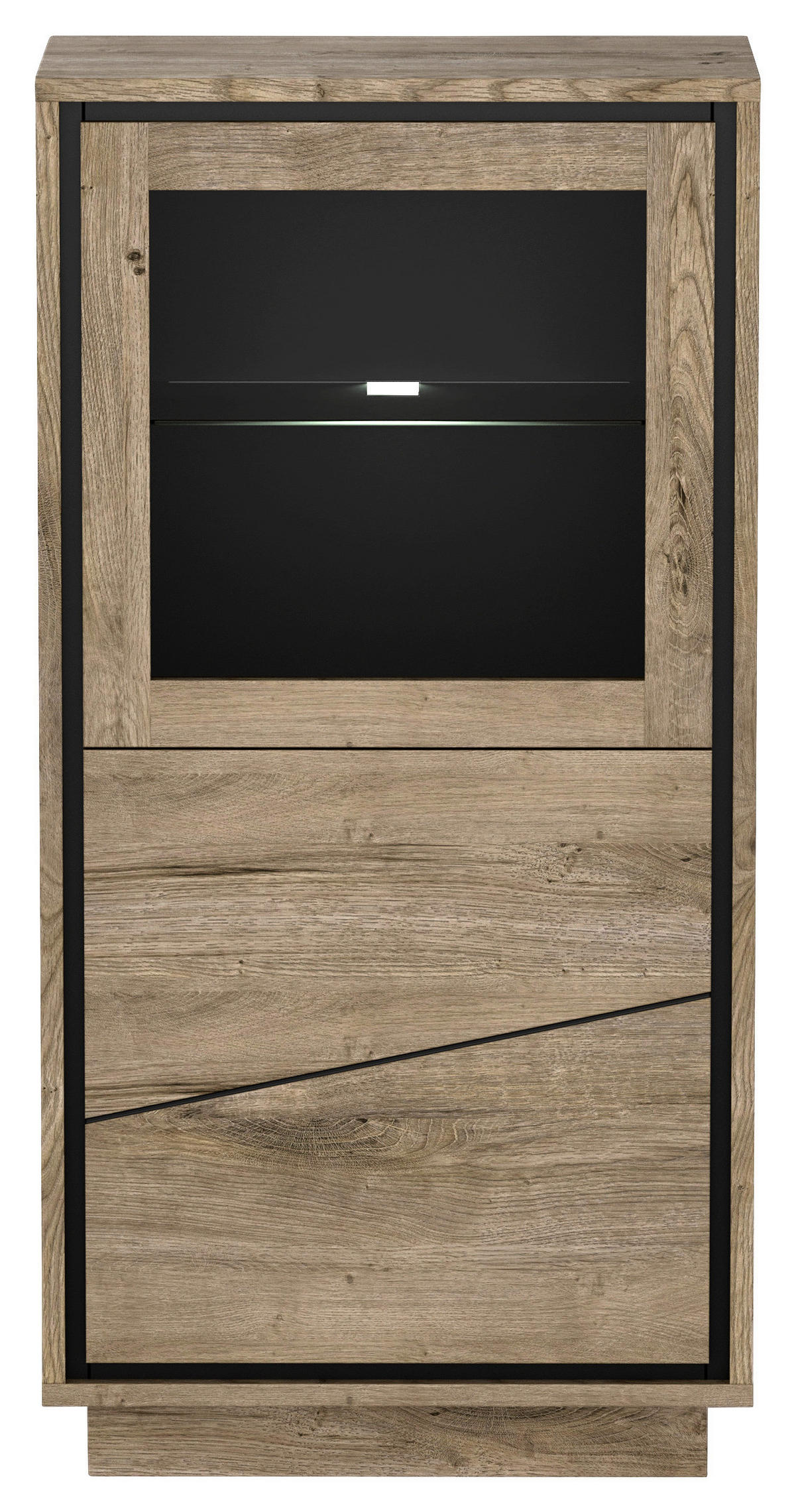 VITRÍNA, koňaková, 68/143/37 cm - koňaková, Design, kompozitní dřevo (68/143/37cm) - Livetastic