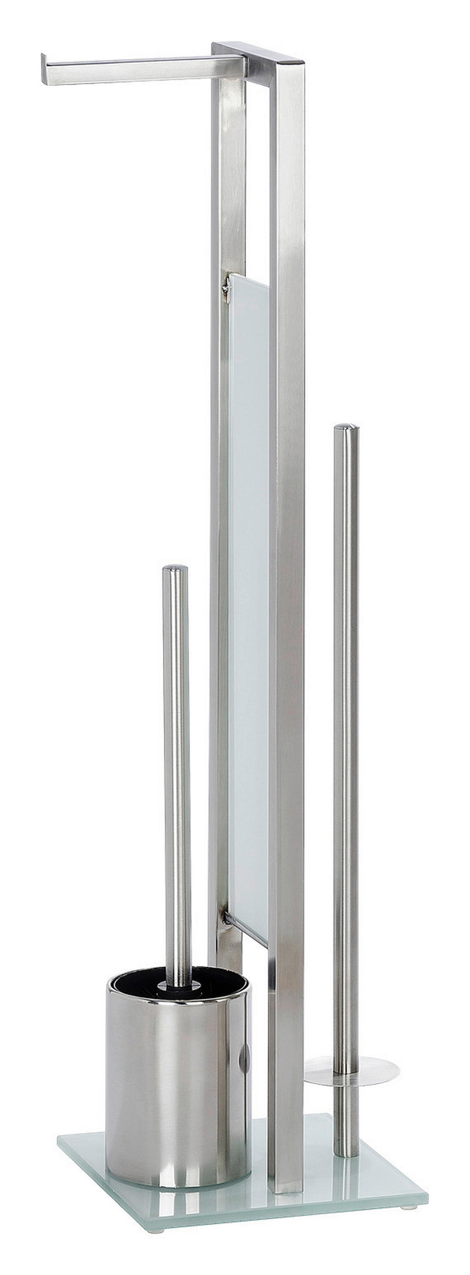 WC-BÜRSTENKOMBINATION - Edelstahlfarben/Weiß, Design, Glas/Kunststoff (18/70/23cm) - Wenko