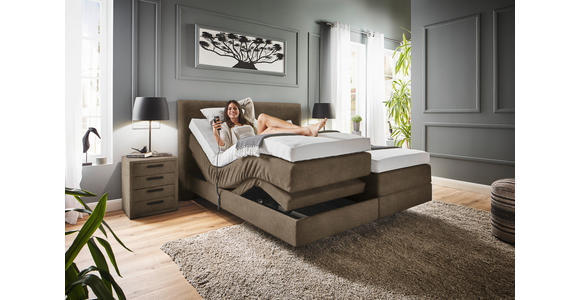 BOXSPRINGBETT 160/200 cm  in Braun  - Braun, KONVENTIONELL, Holz/Textil (160/200cm) - Dieter Knoll