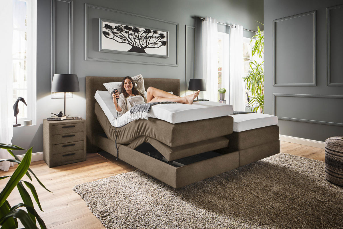 BOXSPRINGBETT 160/200 cm  in Braun  - Braun, KONVENTIONELL, Holz/Textil (160/200cm) - Dieter Knoll