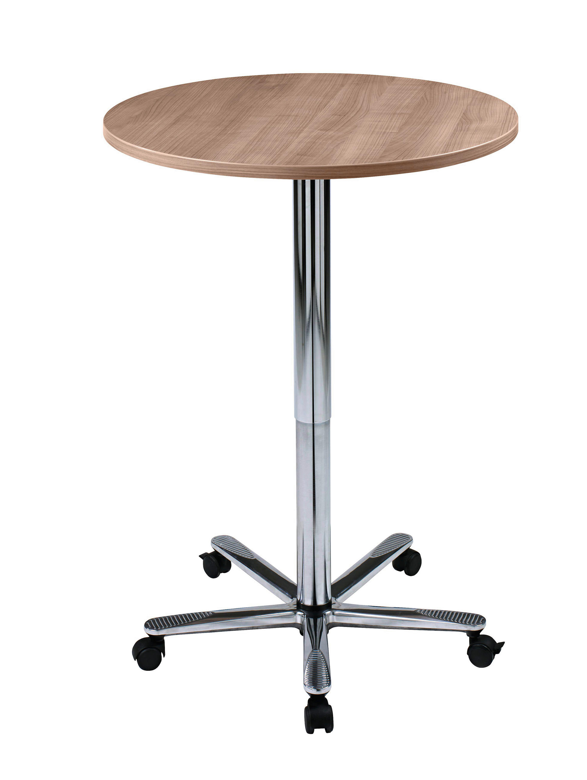 STEHTISCH 80/80/72-114 cm  - Chromfarben/Nussbaumfarben, KONVENTIONELL, Holzwerkstoff/Metall (80/80/72-114cm) - Venda