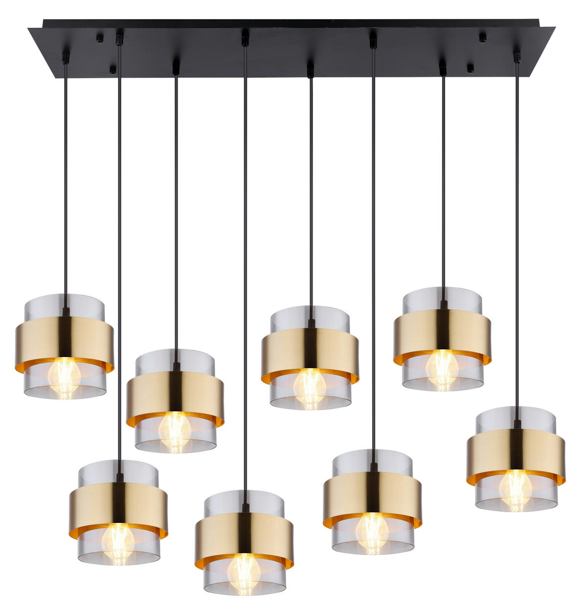 HÄNGELEUCHTE 103/31,5/120 cm   - Klar/Messingfarben, Design, Glas/Metall (103/31,5/120cm) - Globo