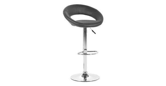 BARHOCKER Schwarz, Chromfarben Chrom-Nickel-Molybdän Stahl Stoffauswahl - Chromfarben/Schwarz, Design, Kunststoff/Metall (56/82-103/50cm) - Carryhome