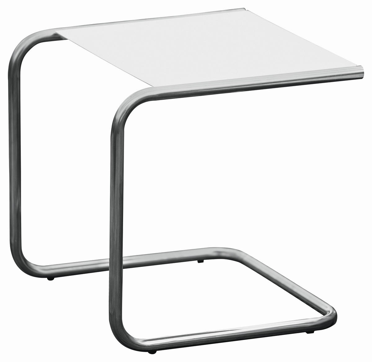 GARTENBEISTELLTISCH 40/40/40 cm Metall quadratisch  - Alufarben/Weiß, Basics, Metall (40/40/40cm) - FIAM