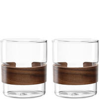 ŠALICA ZA ČAJ  320 ml   NOVO LEGNO   - prozirno/smeđa, Design, staklo/drvo (7,50/9,20/7,50cm) - Leonardo
