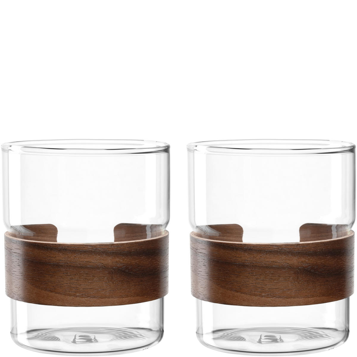 ŠALICA ZA ČAJ  320 ml   NOVO LEGNO   - prozirno/smeđa, Design, staklo/drvo (7,50/9,20/7,50cm) - Leonardo
