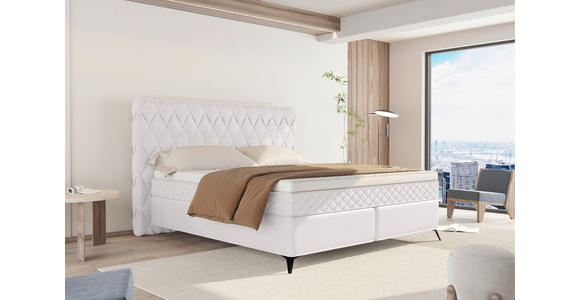 BOXSPRINGBETT 160/200 cm in Greige - Greige/Schwarz, KONVENTIONELL, Textil/Metall (160/200cm) - Carryhome