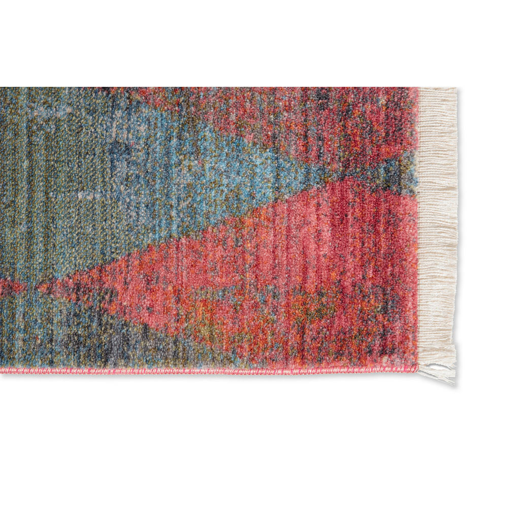 Thumbnail - Schöner Wohnen Webteppich Mystik 6305/92 D.213 099, Grün, Rot, Textil, rechteckig, 133x185 cm, für Fußbodenheizung geeig...