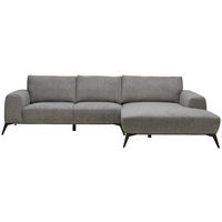 ECKSOFA Grau Webstoff  - Schwarz/Grau, Design, Textil/Metall (298/187cm) - Stylife