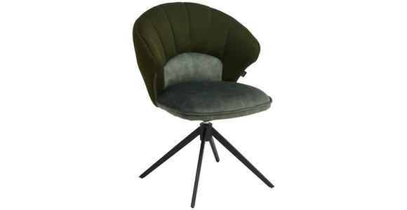 ARMLEHNSTUHL  in Eisen Webstoff  - Schwarz/Grün, Design, Textil/Metall (61/87,5/63,5cm) - Novel