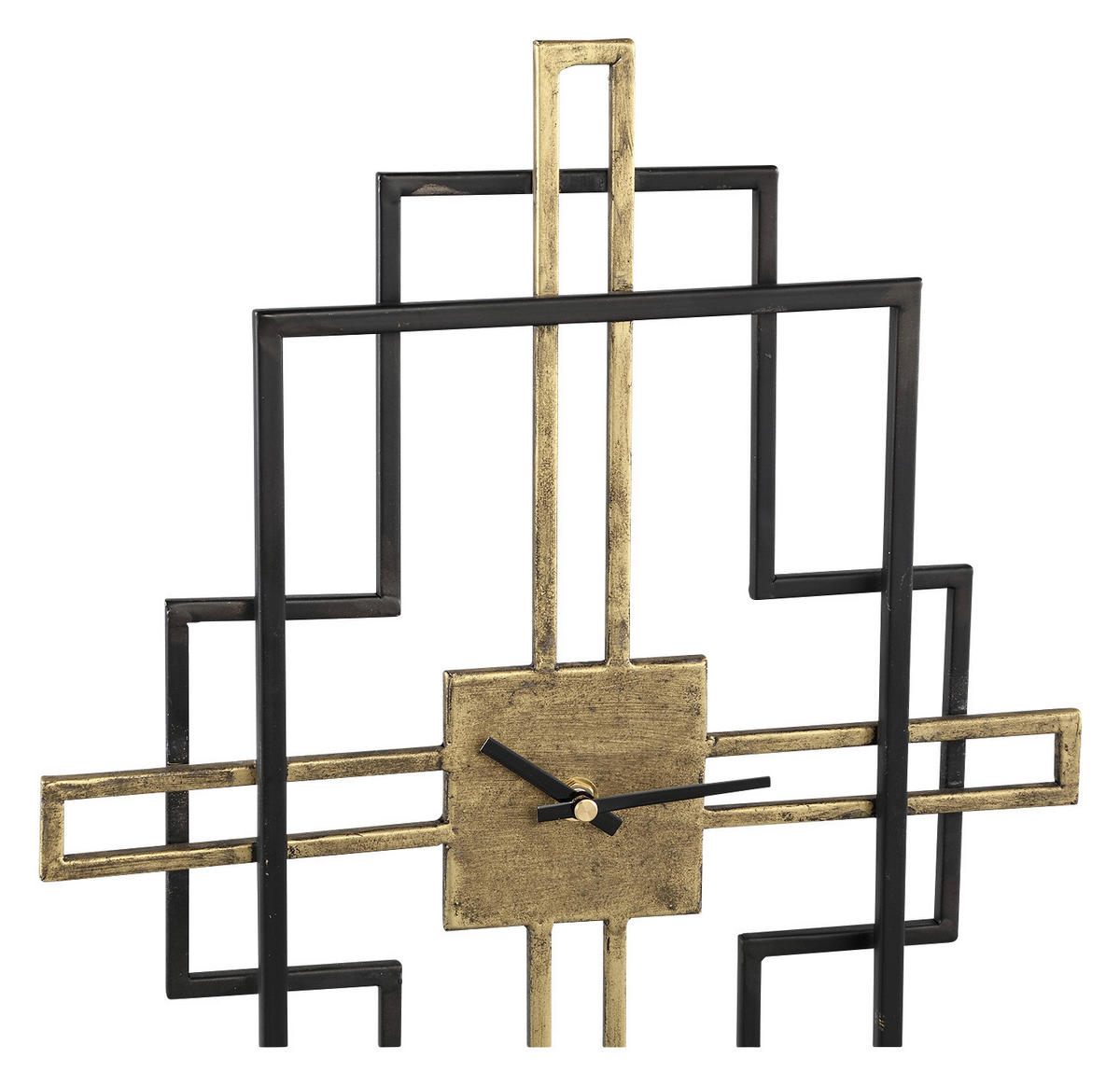 TISCHUHR Schwarz, Goldfarben 32/49,5/11 cm  - Goldfarben/Schwarz, Trend, Metall (32/49,5/11cm) - Ambia Home