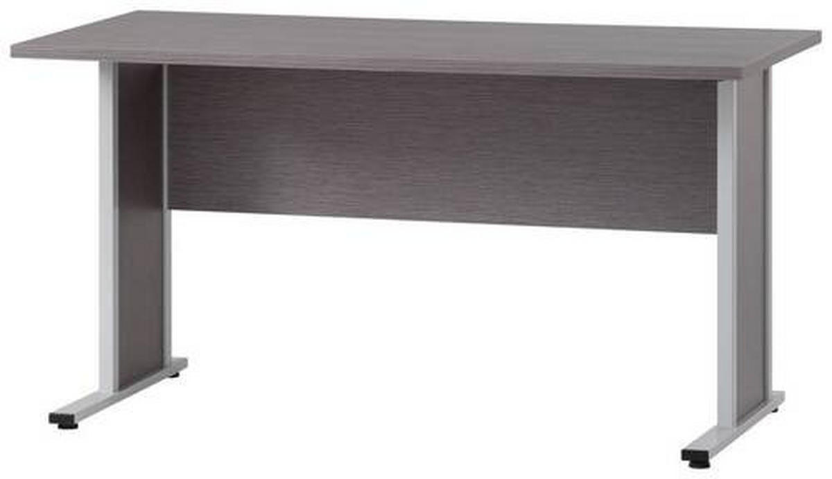 SCHREIBTISCH 140/65/72,2 cm Grau  - Silberfarben/Hellgrau, MODERN, Holzwerkstoff/Metall (140/65/72,2cm) - MID.YOU