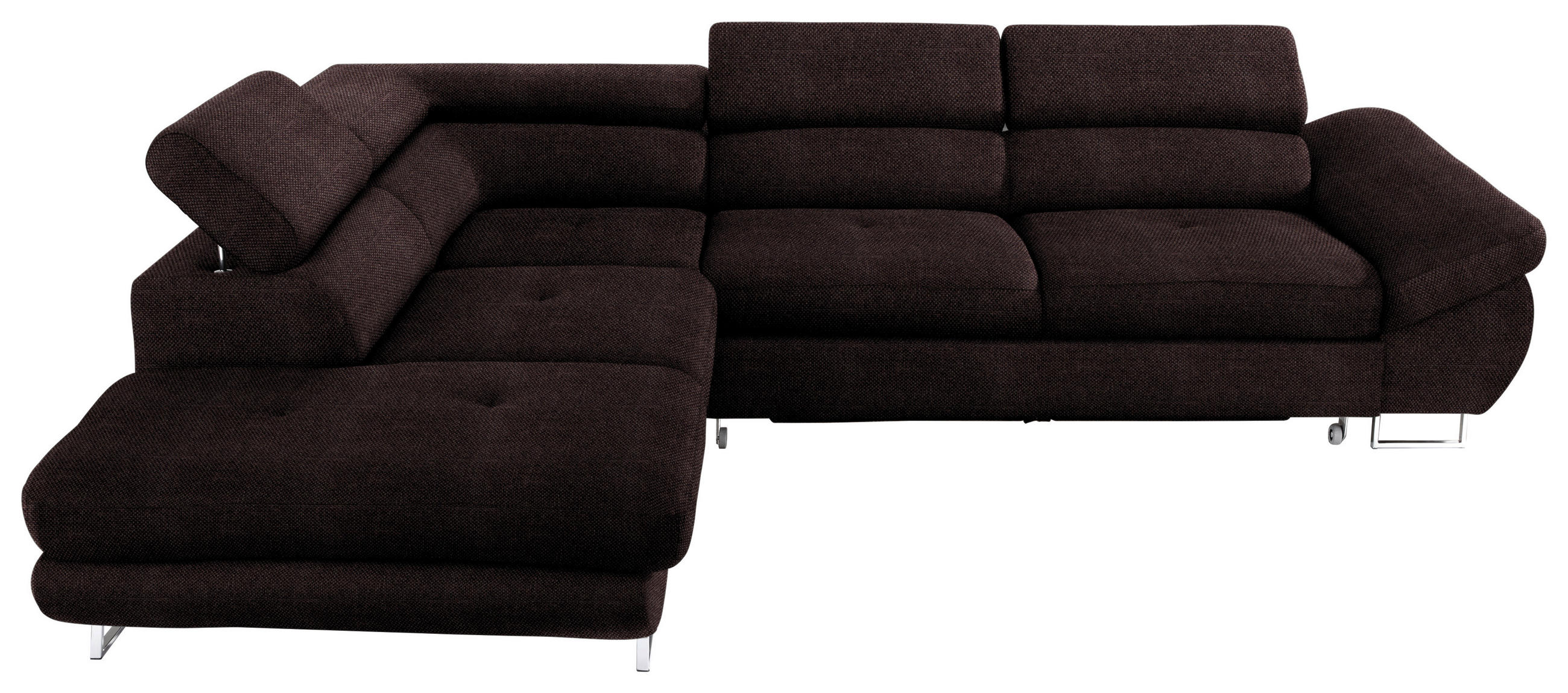 ECKSOFA in Webstoff Mokka  - Mokka, Design, Textil/Metall (235/280cm) - Hom`in