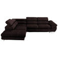 ECKSOFA in Webstoff Mokka  - Mokka, Design, Textil/Metall (235/280cm) - Hom`in