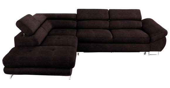 ECKSOFA in Webstoff Mokka  - Mokka, Design, Textil/Metall (235/280cm) - Hom`in