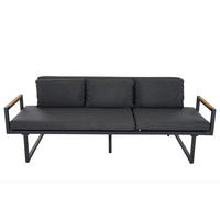 LOUNGESOFA  - Anthrazit, Basics, Holz/Textil (219/81/91cm) - Siena Garden