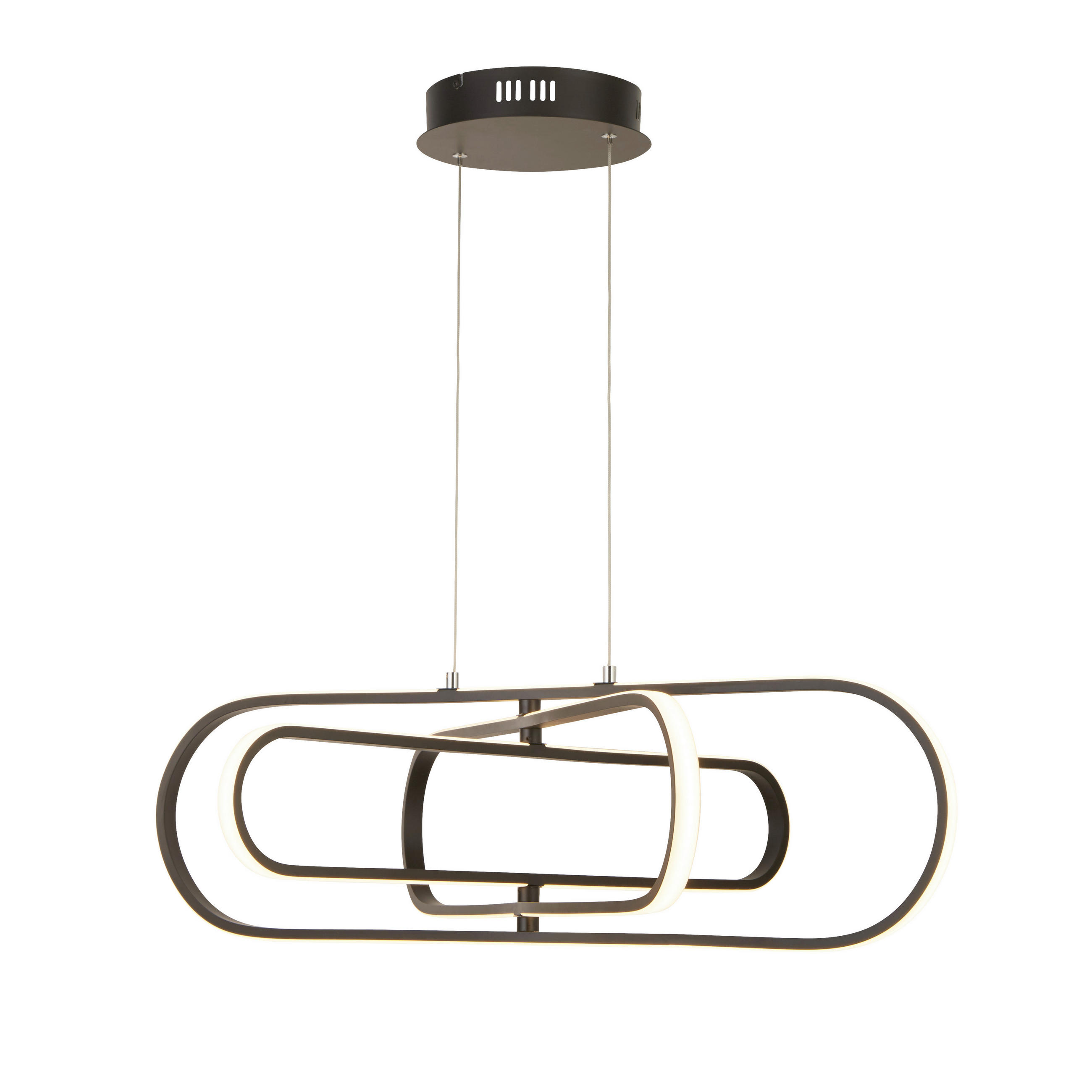 LED-PENDELLEUCHTE 120/80/74,5 cm  - Schwarz/Weiß, Design, Kunststoff/Metall (120/80/74,5cm)