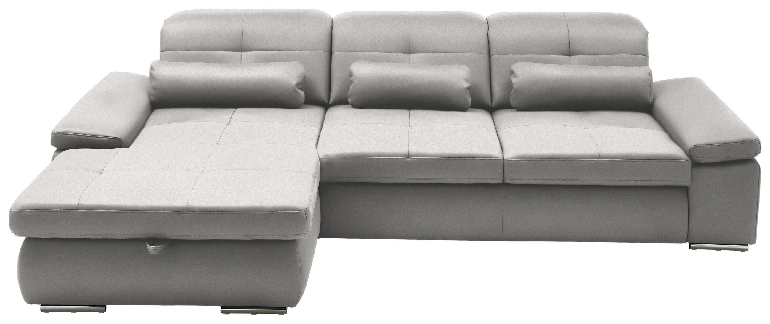 ECKSOFA Flachgewebe Creme  - Chromfarben/Creme, Design, Textil (195/309cm) - Beldomo Style