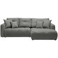 ECKSOFA  in Chenille Dunkelgrau  - Dunkelgrau/Schwarz, MODERN, Kunststoff/Textil (276/172cm) - Hom`in