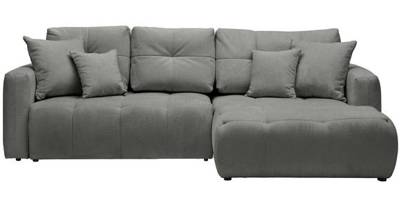 ECKSOFA  in Chenille Dunkelgrau  - Dunkelgrau/Schwarz, MODERN, Kunststoff/Textil (276/172cm) - Hom`in