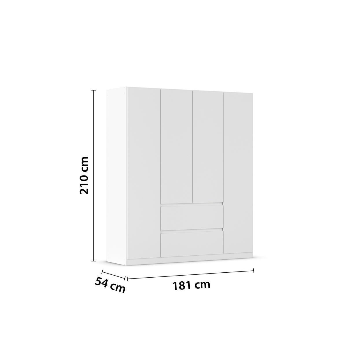 DREHTÜRENSCHRANK in Weiss  - Weiss, Basics, Holzwerkstoff (181/210/54cm) - Rauch Möbel