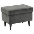 HOCKER Mikrovelours Anthrazit  - Anthrazit/Schwarz, Basics, Holz/Textil (63/43/42cm) - Carryhome