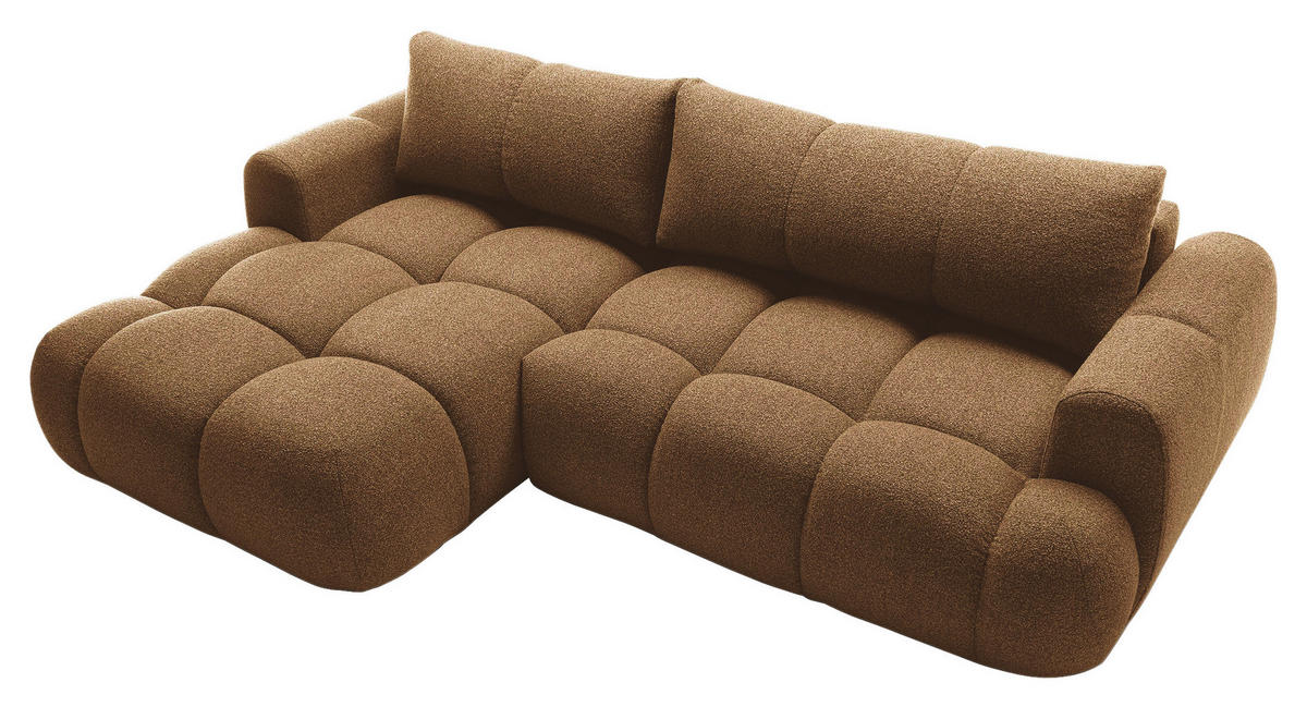 ECKSOFA Dunkelbraun Struktur  - Dunkelbraun/Schwarz, KONVENTIONELL, Kunststoff/Textil (172/272cm) - Carryhome