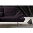 ECKSOFA in Echtleder Violett  - Gelb/Violett, Design, Leder/Metall (130/210cm) - Dieter Knoll