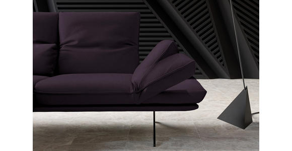 ECKSOFA in Echtleder Violett 130/210 cm - Gelb/Violett, Design, Leder/Metall (130/210cm) - Dieter Knoll