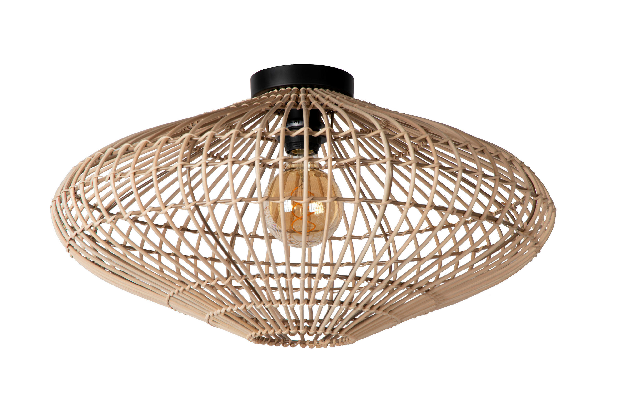 DECKENLEUCHTE MAGALI 56/56/31 cm   - Natur, Naturmaterialien (56/56/31cm) - Lucide