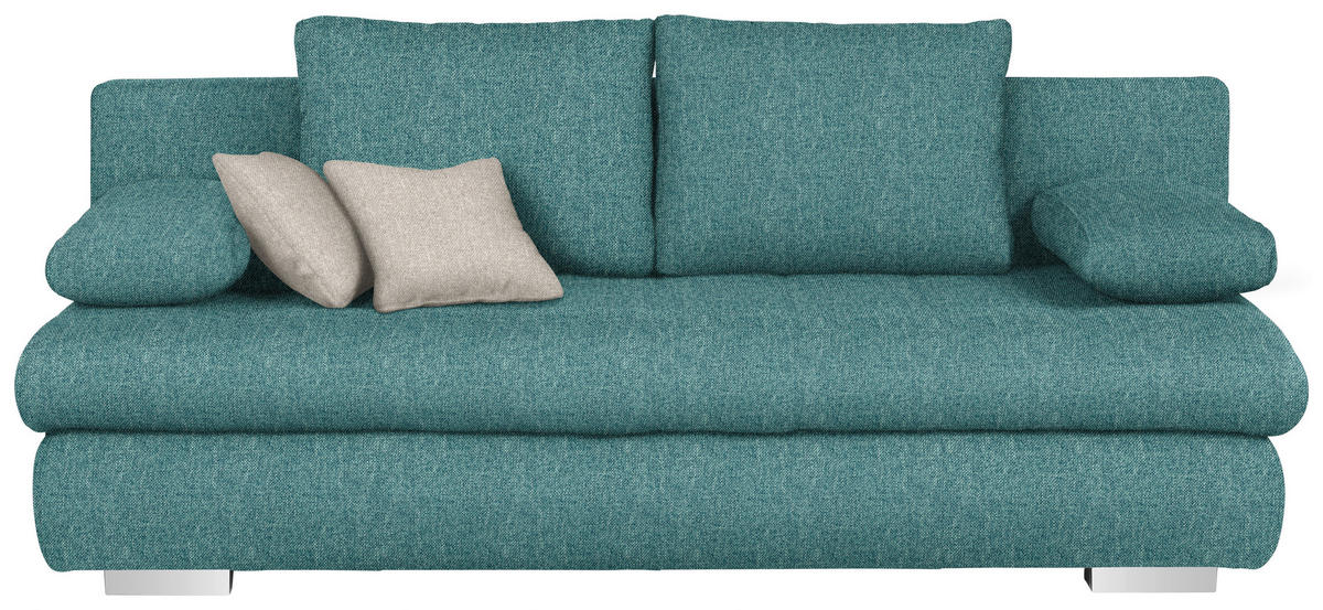SOFA LEŽAJ petrolej plava  - boja hroma/siva, Dizajnerski, tekstil/plastika (205/88/96cm) - Ti'me