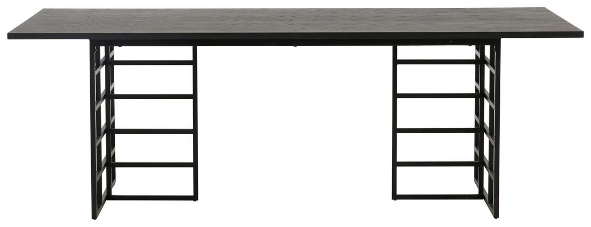 ESSTISCH Eukalyptusholz rechteckig Schwarz  - Schwarz, Design, Holz/Metall (220/100/75cm) - Livetastic
