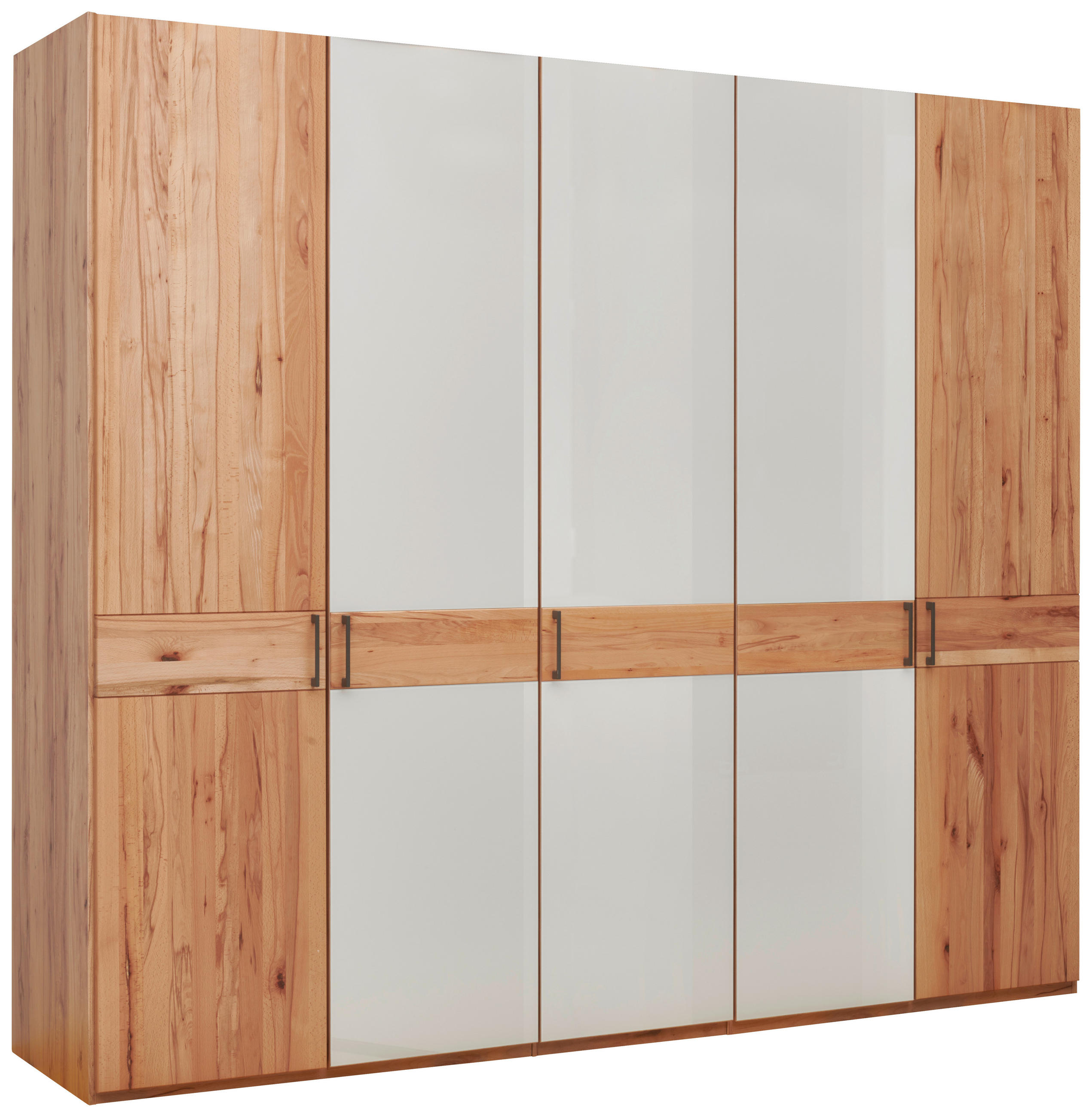 DREHTÜRENSCHRANK  in Kernbuche  - Schieferfarben/Champagner, KONVENTIONELL, Glas/Holz (250/216/58cm) - Venda