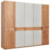 DREHTÜRENSCHRANK  in Champagner, Kernbuche  - Schieferfarben/Champagner, KONVENTIONELL, Glas/Holz (250/216/58cm) - Venda