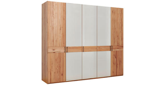 DREHTÜRENSCHRANK in Champagner, Kernbuche - Schieferfarben/Champagner, KONVENTIONELL, Glas/Holz (250/216/58cm) - Venda