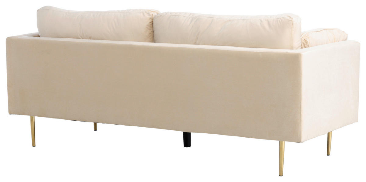 2-SITS SOFFA i metall, textil guldfärgad, beige  - beige/guldfärgad, Design, metall/textil (203/84/90cm) - Livetastic