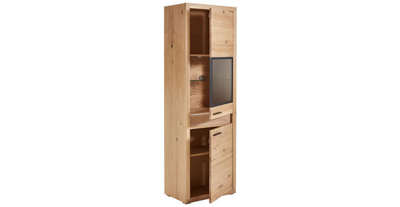 VITRINE 63,8/198,4/41 cm - Schwarz, KONVENTIONELL, Glas/Holz (63,8/198,4/41cm) - Cantus