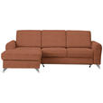 ECKSOFA  in Flachgewebe Orange, Rostfarben  167/244 cm  - Rostfarben/Silberfarben, Design, Textil/Metall (167/244cm) - Cantus