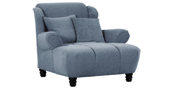 XXL-SESSEL - Blau/Schwarz, KONVENTIONELL, Holz/Textil (125/100/140cm) - Carryhome