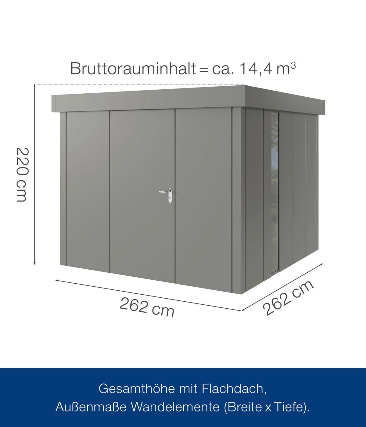 GERÄTEHAUS 229/220/277 cm  - Alufarben, Basics, Metall (229/220/277cm)