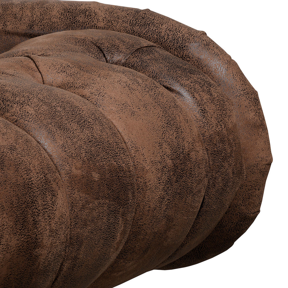 RÉCAMIERE Lederlook Dunkelbraun  - Dunkelbraun/Braun, Design, Holz/Textil (185/93/75cm) - Livetastic