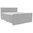 BOXSPRINGBETT 180/200 cm  in Hellgrau  - Hellgrau/Schwarz, KONVENTIONELL, Textil/Metall (180/200cm) - Carryhome