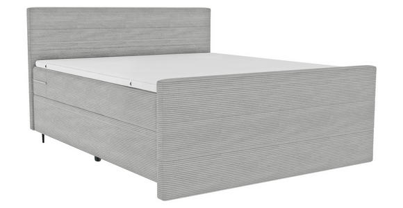 BOXSPRINGBETT 180/200 cm  in Hellgrau  - Hellgrau/Schwarz, KONVENTIONELL, Textil/Metall (180/200cm) - Carryhome