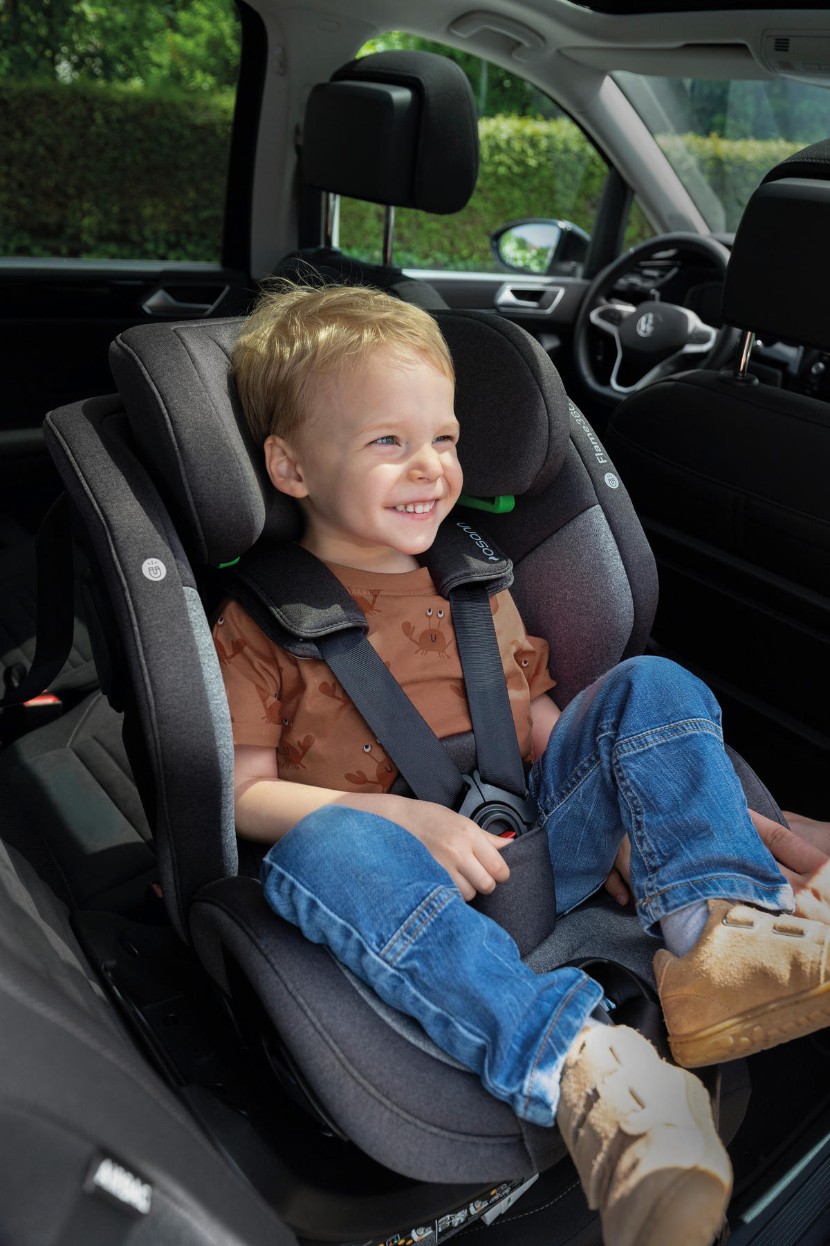 REBOARDER-KINDERSITZ FLAME360 ISOFIX  - Schwarz, Basics, Kunststoff/Textil (44/58/48cm) - Osann