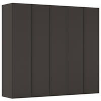DREHTÜRENSCHRANK 251/235/61 cm,  in Graphitfarben, 5-türig  - Graphitfarben, Basics, Holzwerkstoff/Metall (251/235/61cm) - Novel
