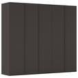 DREHTÜRENSCHRANK 251/235/61 cm,  in Graphitfarben, 5-türig  - Graphitfarben, Basics, Holzwerkstoff/Metall (251/235/61cm) - Novel