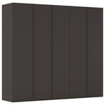 DREHTÜRENSCHRANK 251/235/61 cm,  in Graphitfarben, 5-türig  - Graphitfarben, Basics, Holzwerkstoff/Metall (251/235/61cm) - Novel