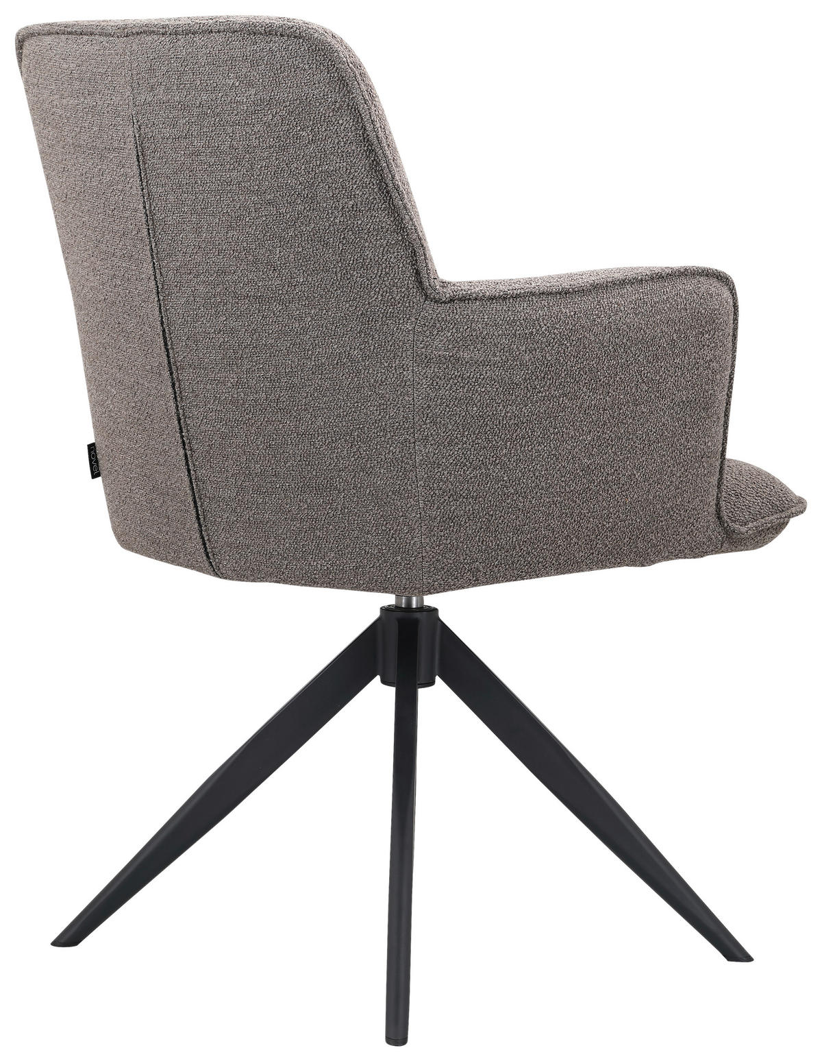 NASLANJAČ, kovina, tekstil črna, rjavosiva  - rjavosiva/črna, Design, kovina/tekstil (60/87/64,5cm) - Novel