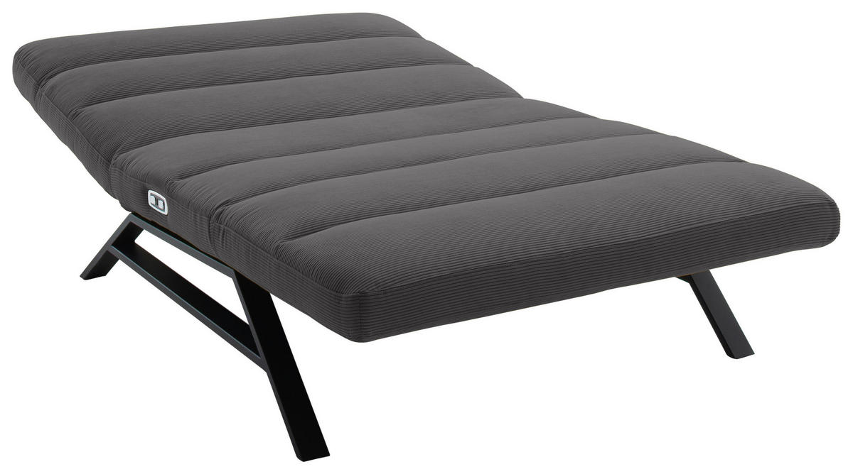 RELAXLIEGE Feincord Mokka  - Schwarz/Mokka, Design, Textil/Metall (120/54-113/158-198cm) - Pure Home Lifestyle