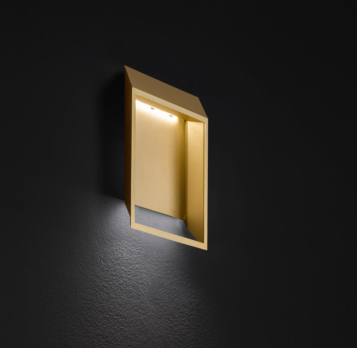 LED-WANDLEUCHTE - Goldfarben, Design, Kunststoff/Metall (25/9,2/25cm) - Globo